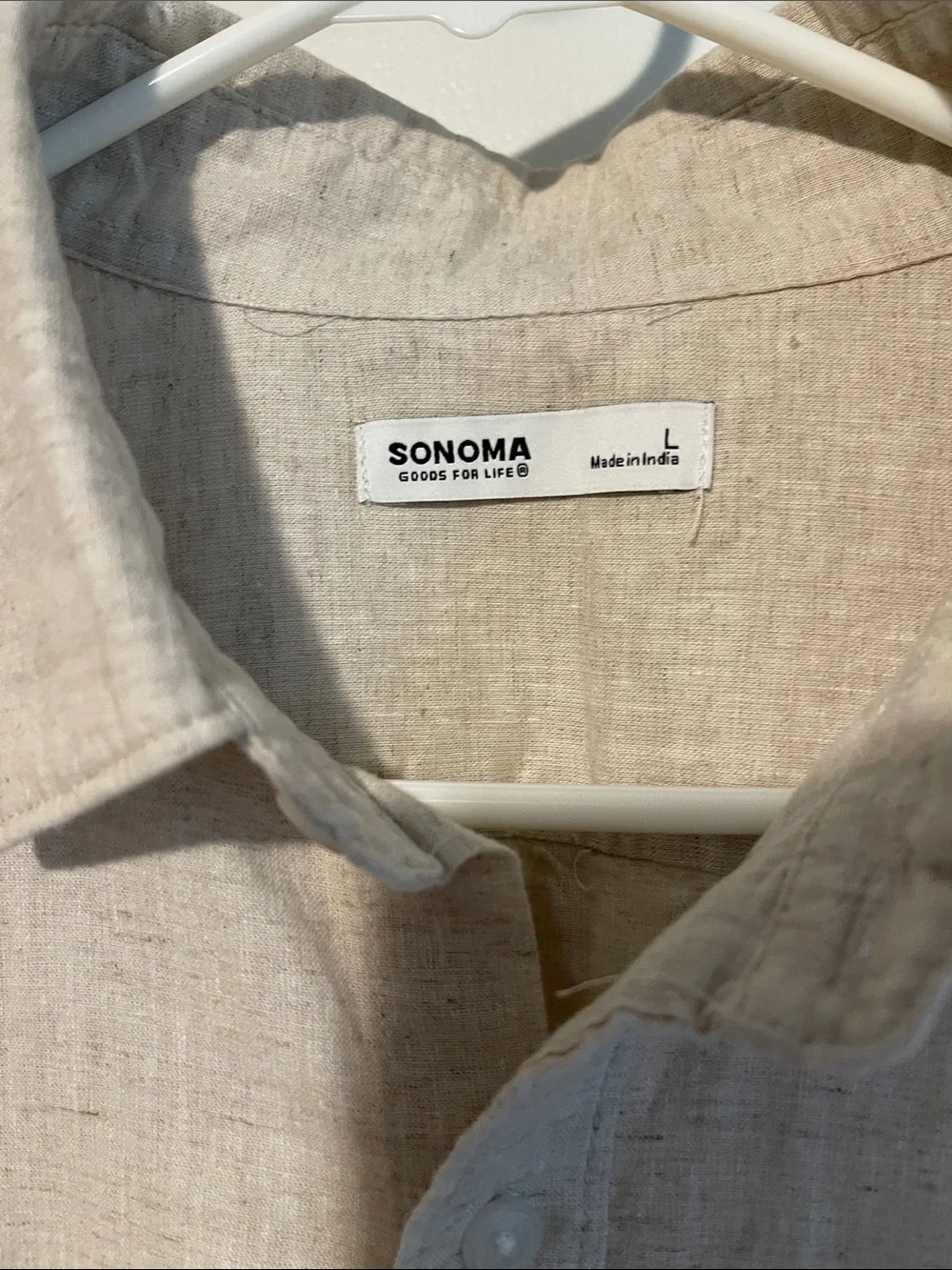 Sonoma Short-Sleeve Button-Down Shirt in Beige - Picture 3 of 4